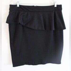 G By Giuliana Rancic Black Peplum Skirt